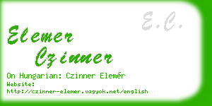 elemer czinner business card
